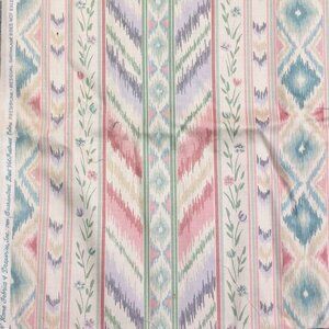 Vintage House N Home Fabrics and Draperies Cloth, Floral Stripes Graphic Design,